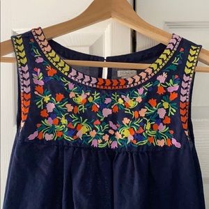 J. Crew Embroidered Linen Dress